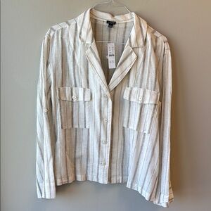 J. Crew NWT 14 Women's Striped Cream Jacket